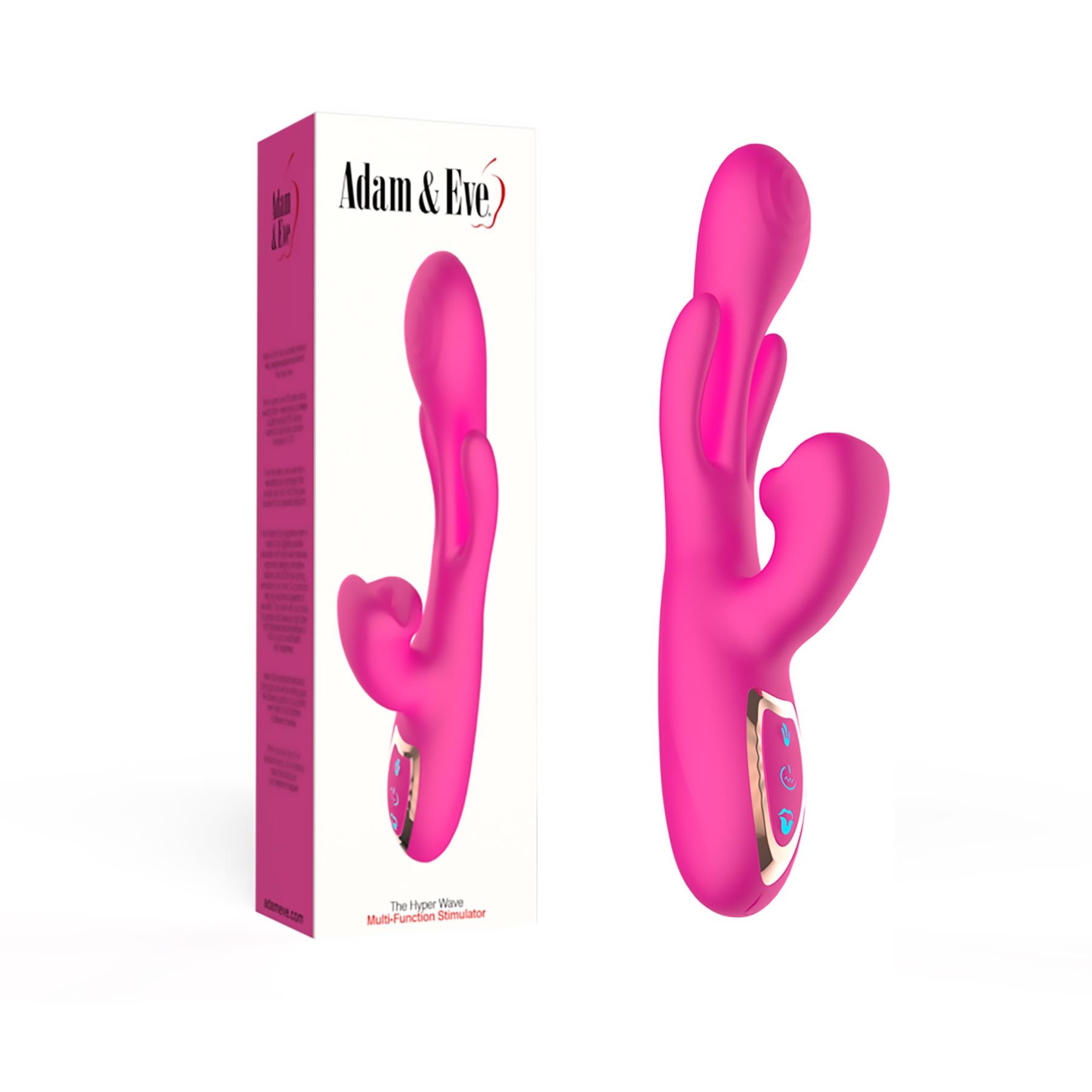 Adam & Eve The Hyper Wave Multifunction Stimulator - Product And Packaging