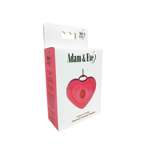 Adam & Eve Hearts-A-Flutter Tapping and Sucking Vibrator - Packaging Shot