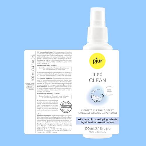 pjur med CLEAN Spray deck blue background