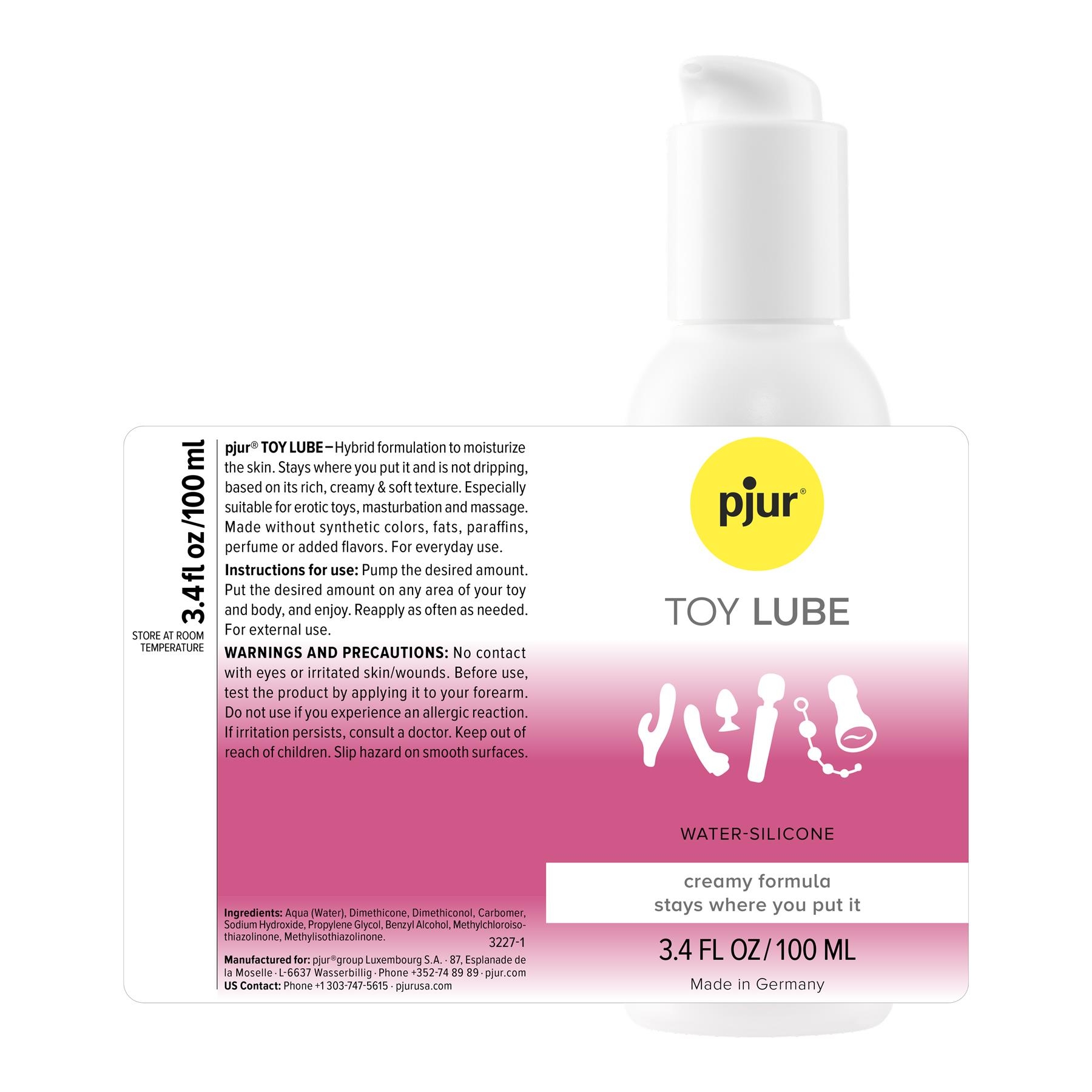 pjur TOY LUBE back of bottle