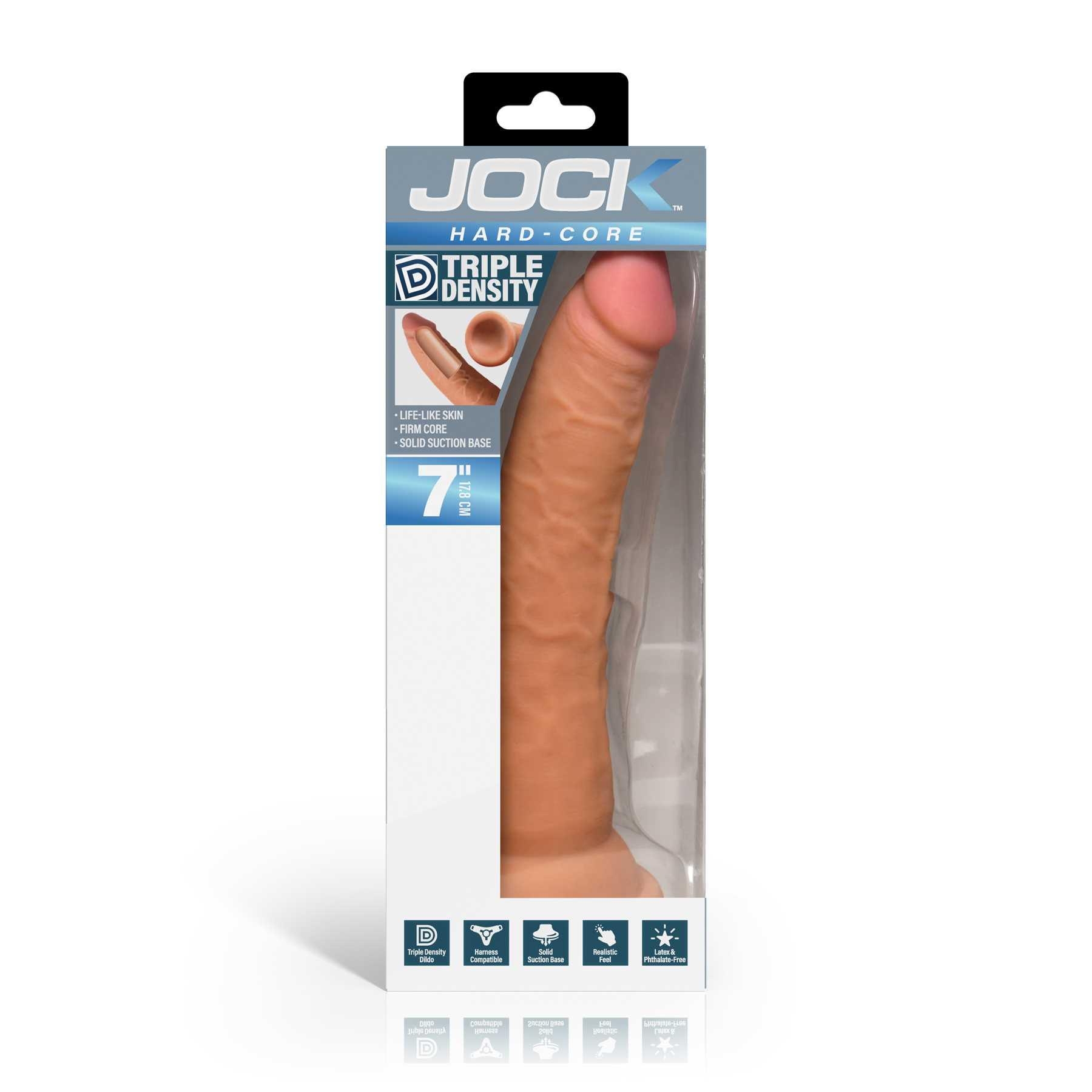 JOCK Hard Core 7 Inch Triple Density Dildo white packaging front view