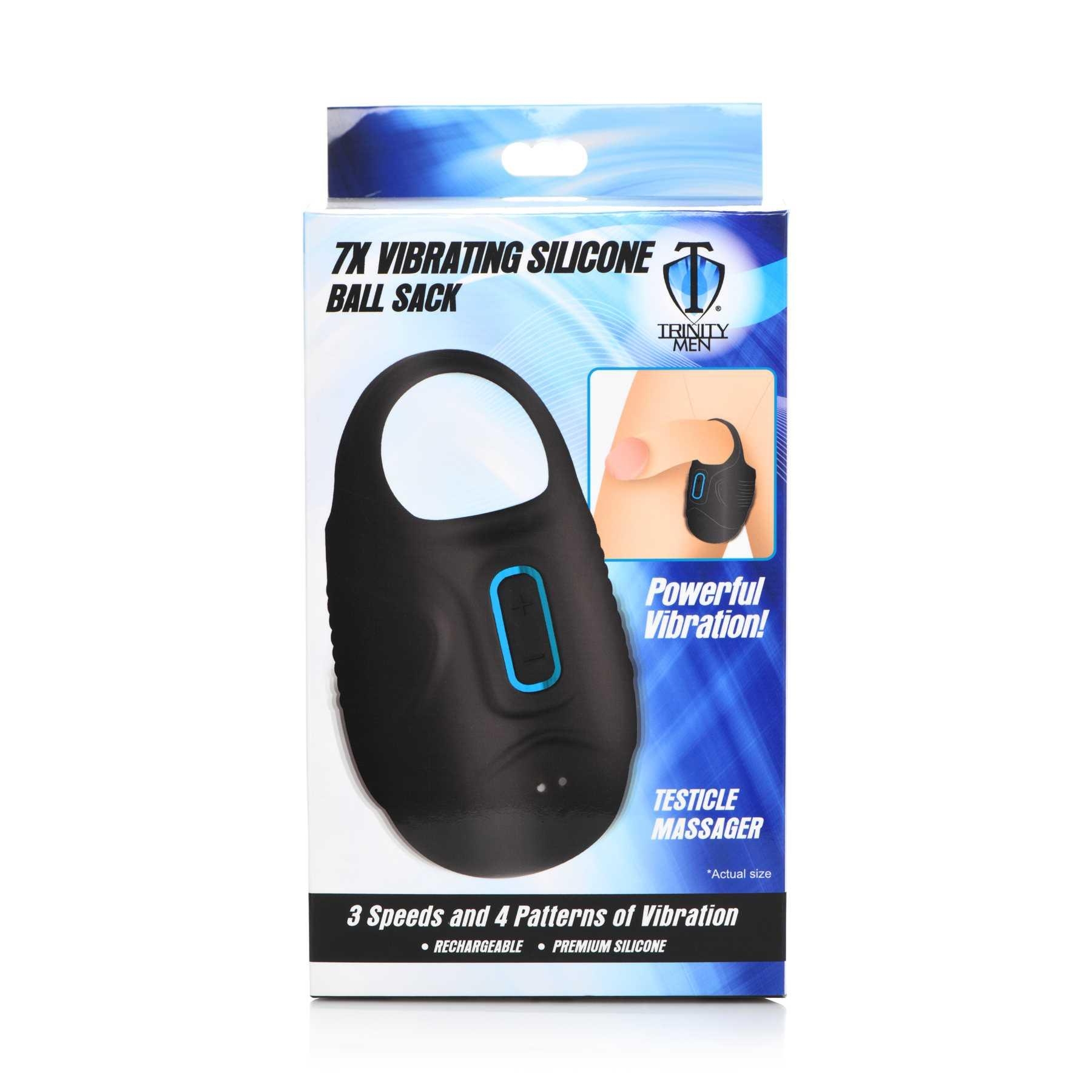 7X Vibrating Silicone Ball Sack packaging