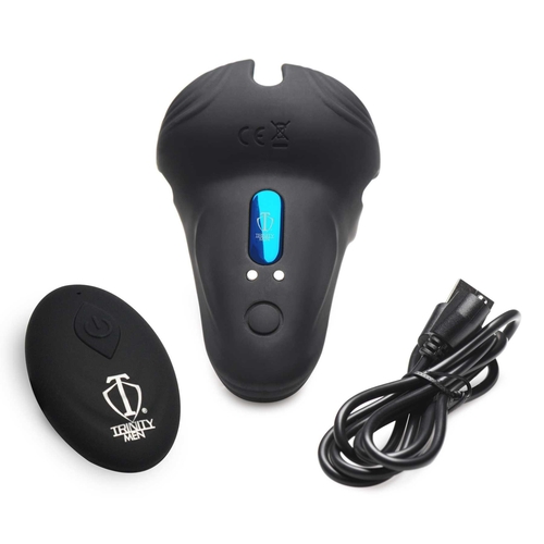 10X Silicone Cock & Ball Ring Taint Stimulator & Remote Control with charger and remote