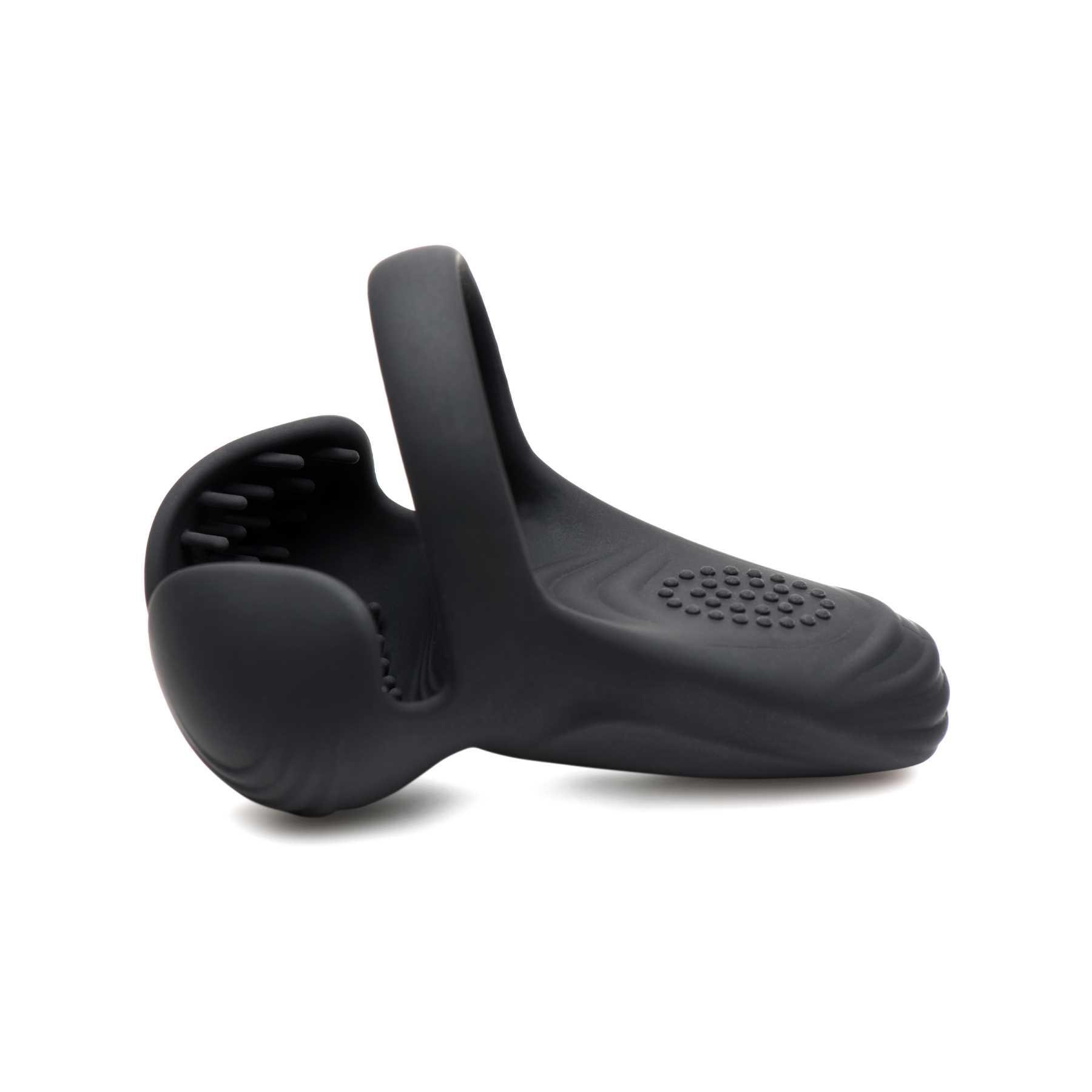 10X Silicone Cock & Ball Ring Taint Stimulator & Remote Control side view