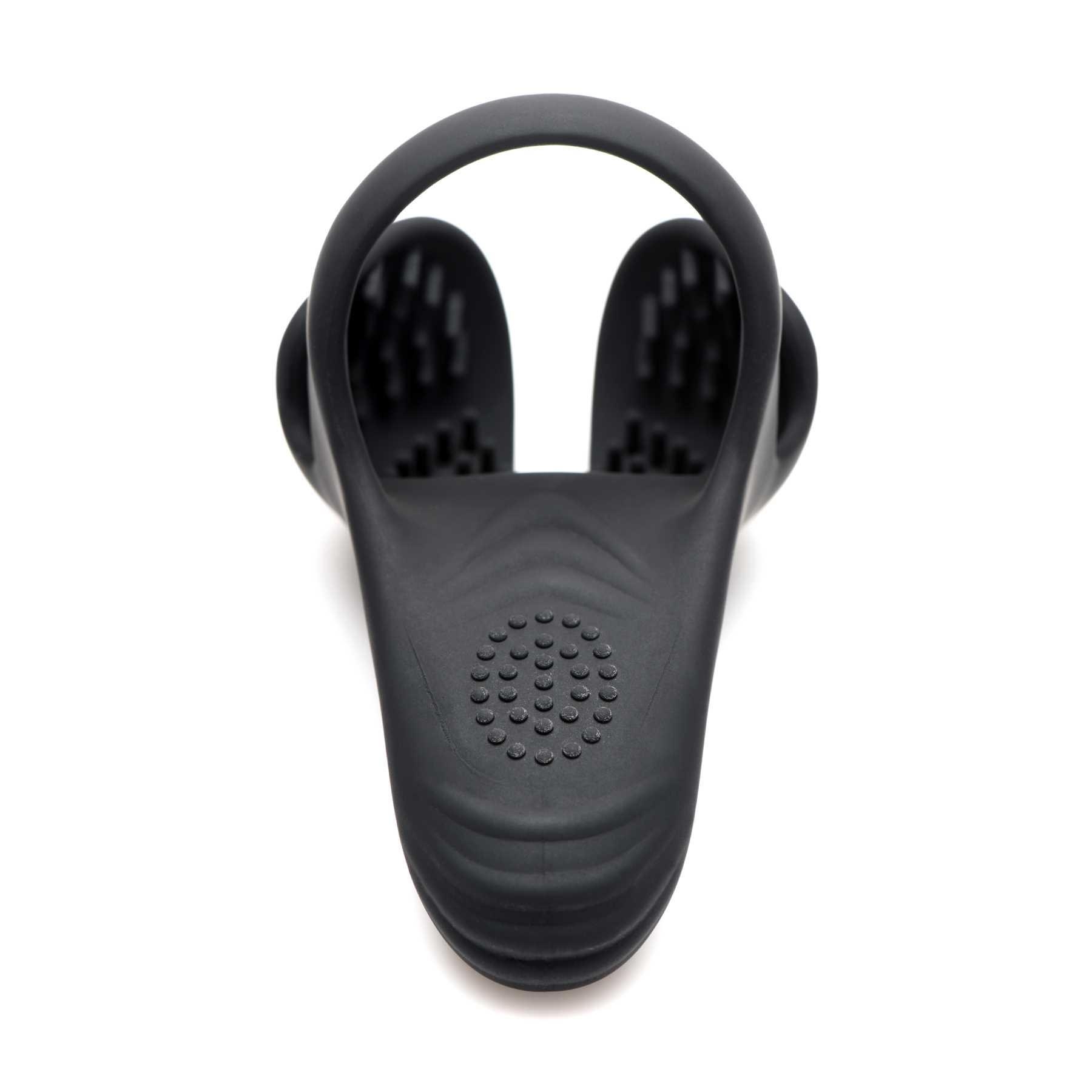 10X Silicone Cock & Ball Ring Taint Stimulator & Remote Control frontal view
