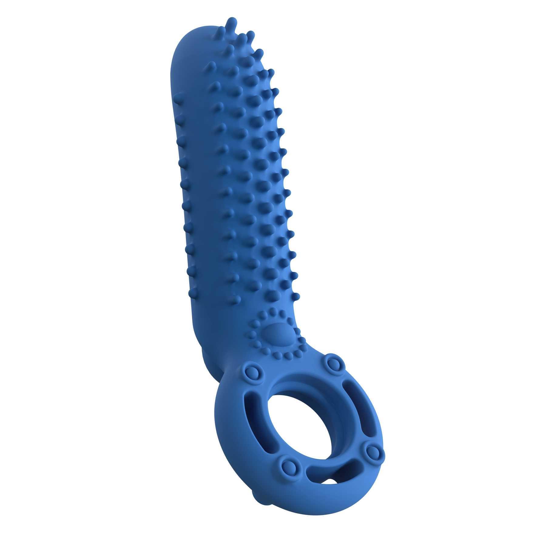 OYeah Rechargeable Vertical Vibrating Ring blue side view 2