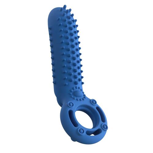 OYeah Rechargeable Vertical Vibrating Ring blue side view 2