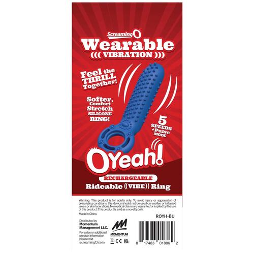 OYeah Rechargeable Vertical Vibrating Ring blue product sheet