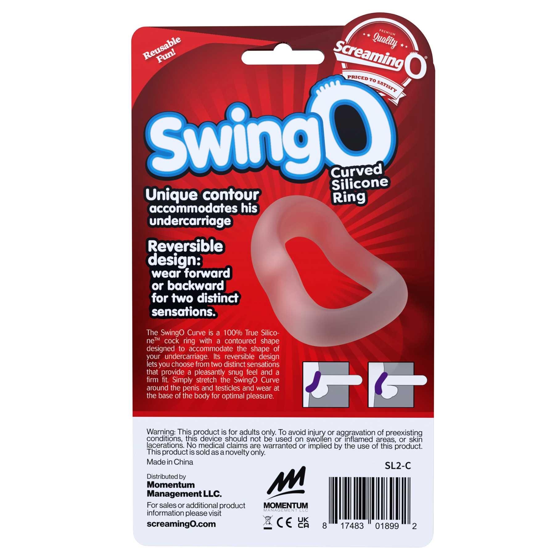 Screaming O Swingo Curve back of package clear