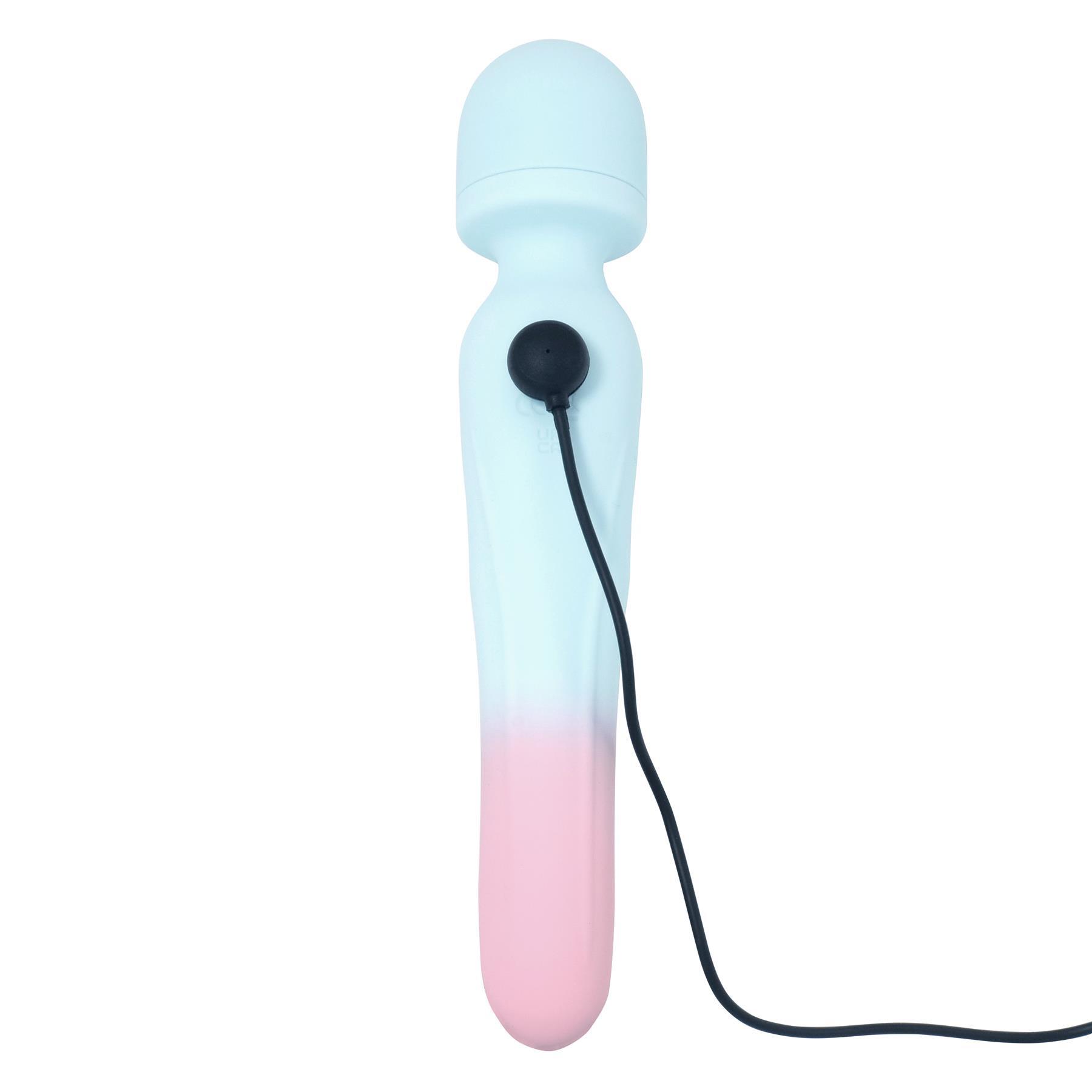 Adam & Eve Double De-lite Warming Wand Massager - Showing Where Charging Cable is Placed