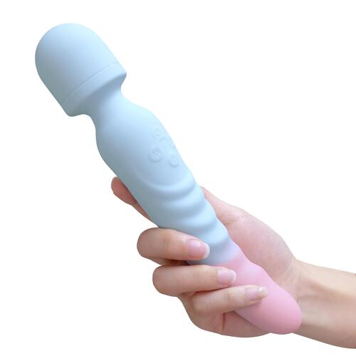 Adam & Eve Double De-lite Warming Wand Massager - Hand Shot to Show Size