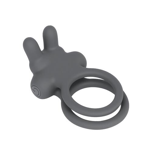 Adam & Eve Bouncin' Bunny Vibrating Couples Enhancer - Product Shot - Gray