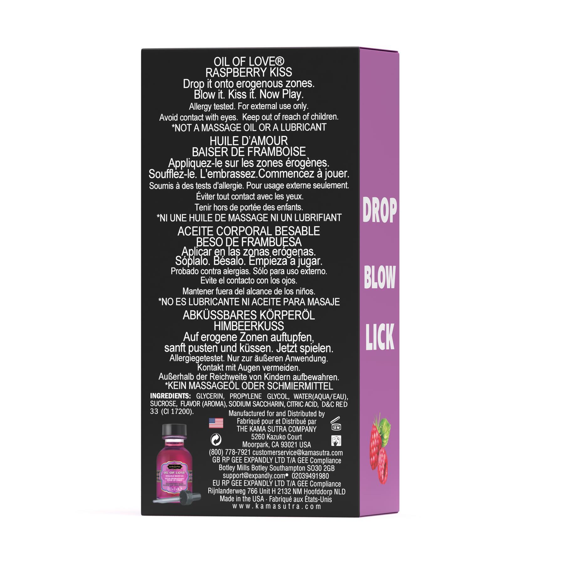 Kama Sutra OIL OF LOVE  Drop Blow Lick raspberry back