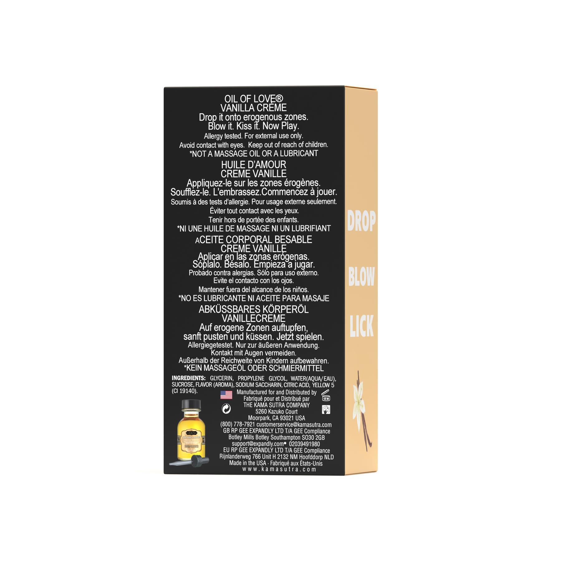 Kama Sutra OIL OF LOVE  Drop Blow Lick Vanilla back
