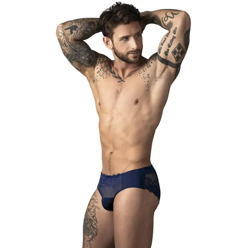 SASSY LACE BIKINI SOLID POUCH navy front