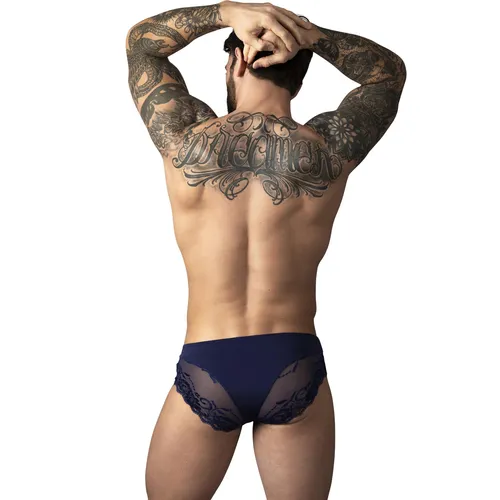 SASSY LACE BIKINI SOLID POUCH navy back