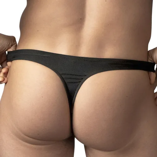Pull Tab Thong  black back 2 copped