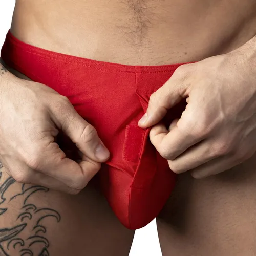 Pull Tab Thong  red front cropped 2