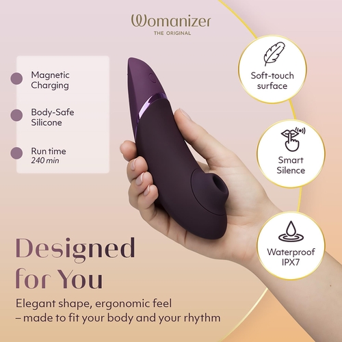 Womanizer Next Pleasure Air Clitoral Stimulator COLOR PURPLE FEATURES