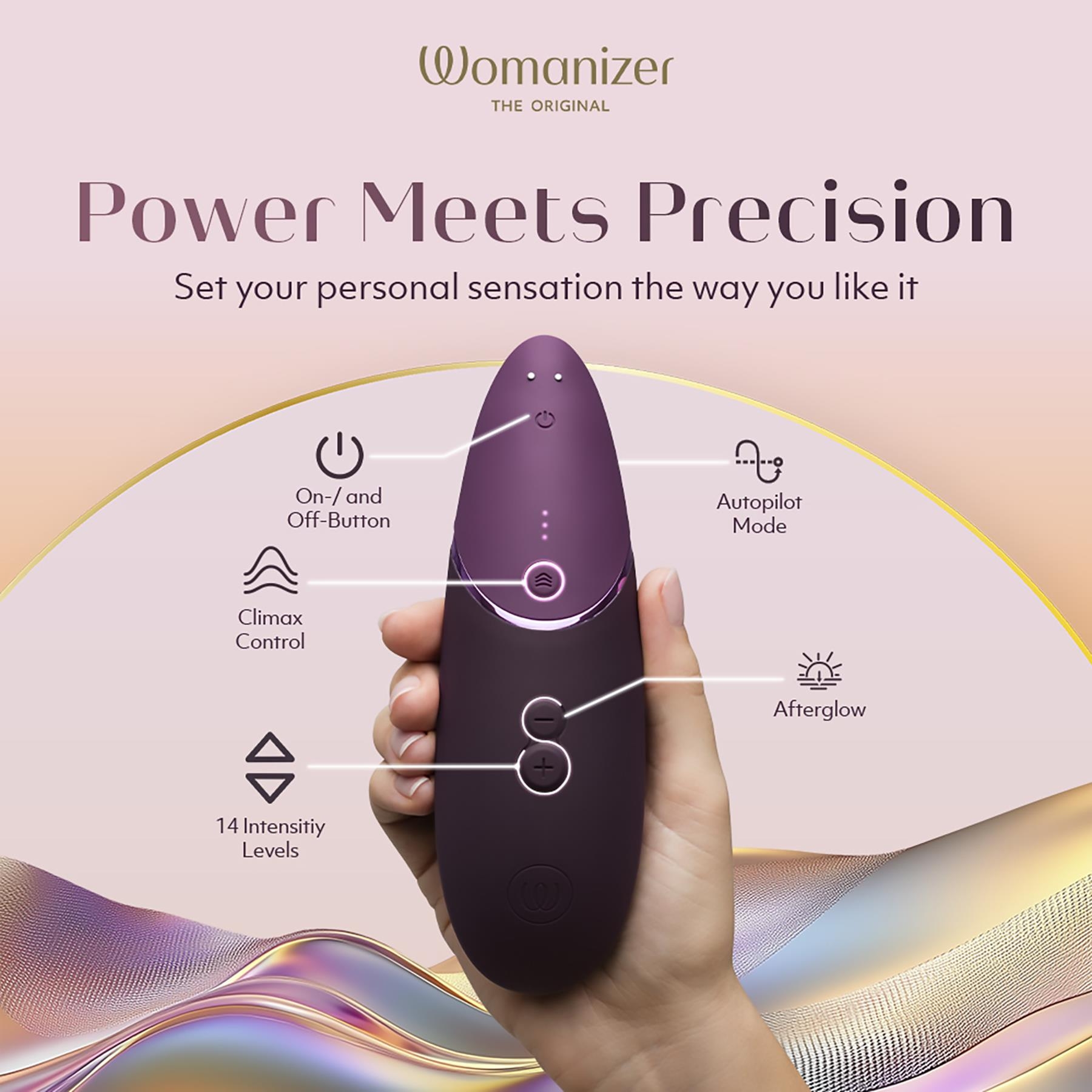 Womanizer Next Pleasure Air Clitoral Stimulator COLOR PURPLE FEATURES 2