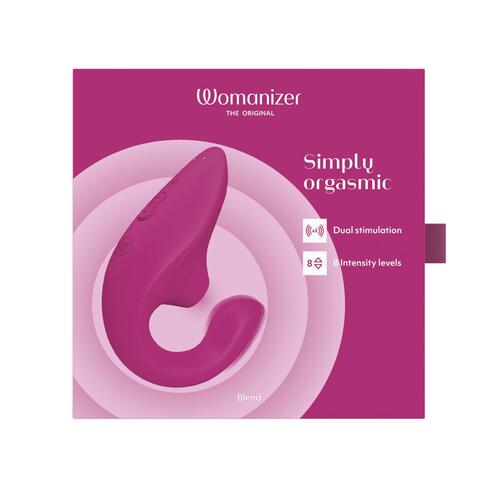 Womanizer Blend Pleasure Air Clitoral Stimulator color pink package