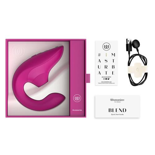 Womanizer Blend Pleasure Air Clitoral Stimulator color pink showing inside box