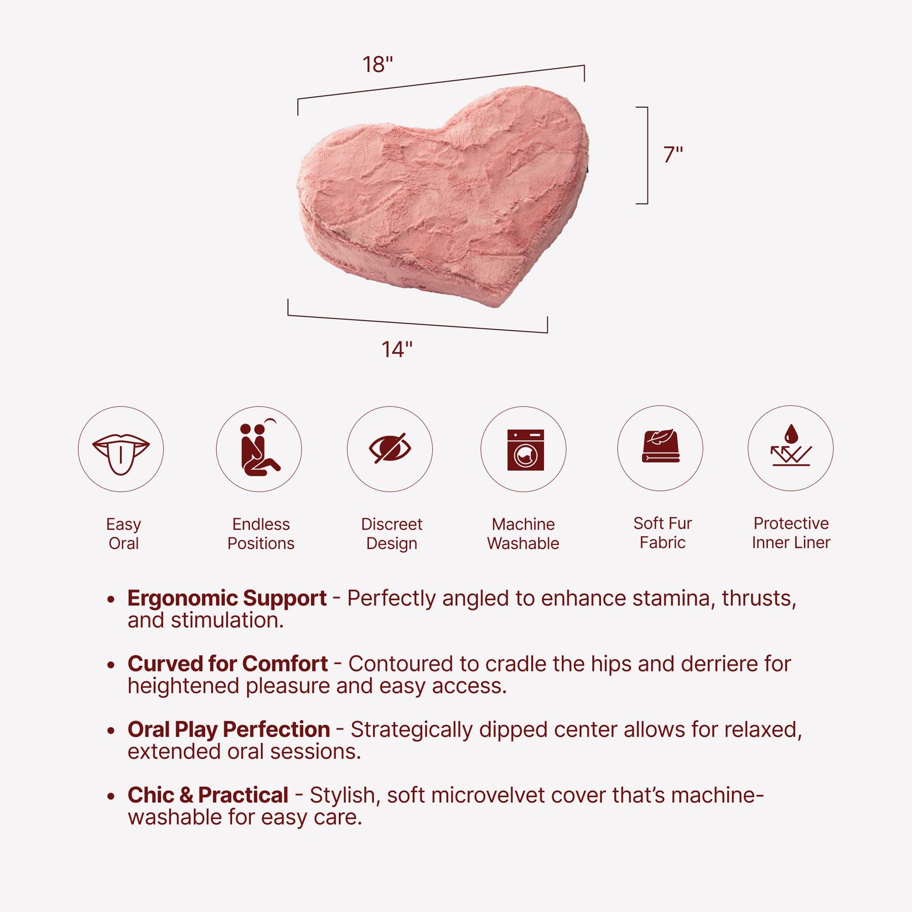 Liberator Faux Fur Heart Wedge dimensions