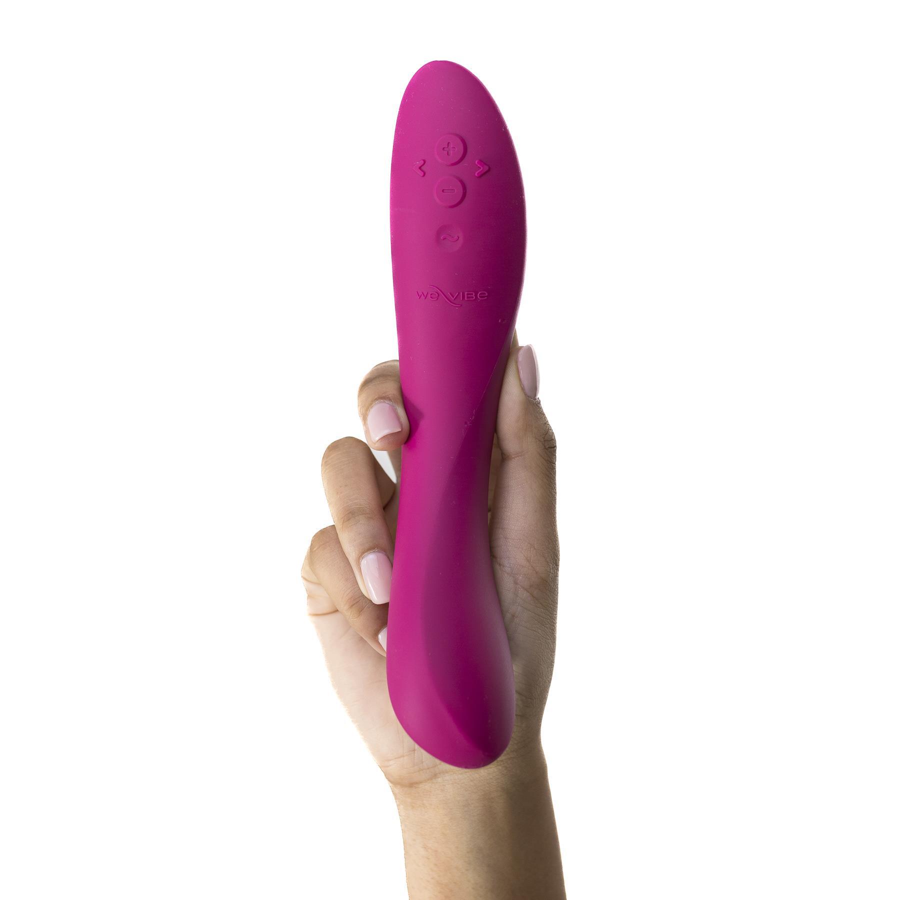We-Vibe Rave 2 App Enabled G-Spot Vibrator colr fuchsia in hand