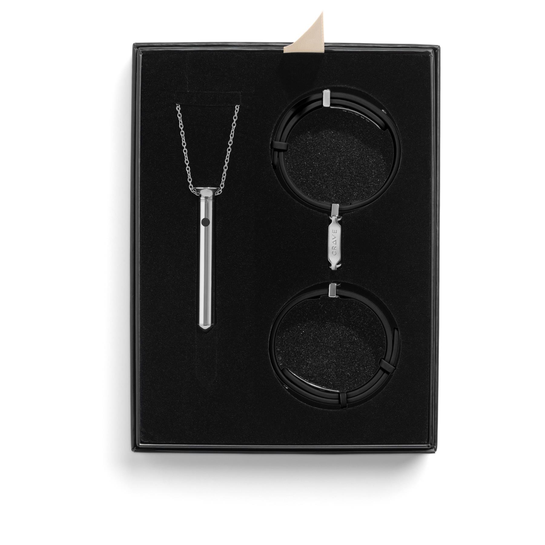 Crave Pleasure Jewelry Set Vesper Mini & ID Cuffs color silver