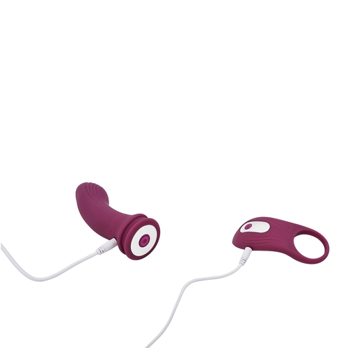 Adam & Eve Symphony Couples Massager - Showing Where Charging Cords Are Placed