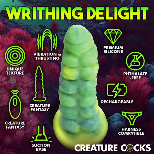 Creature Cocks Squirmer Thrusting & Vibrating Dildo features 1