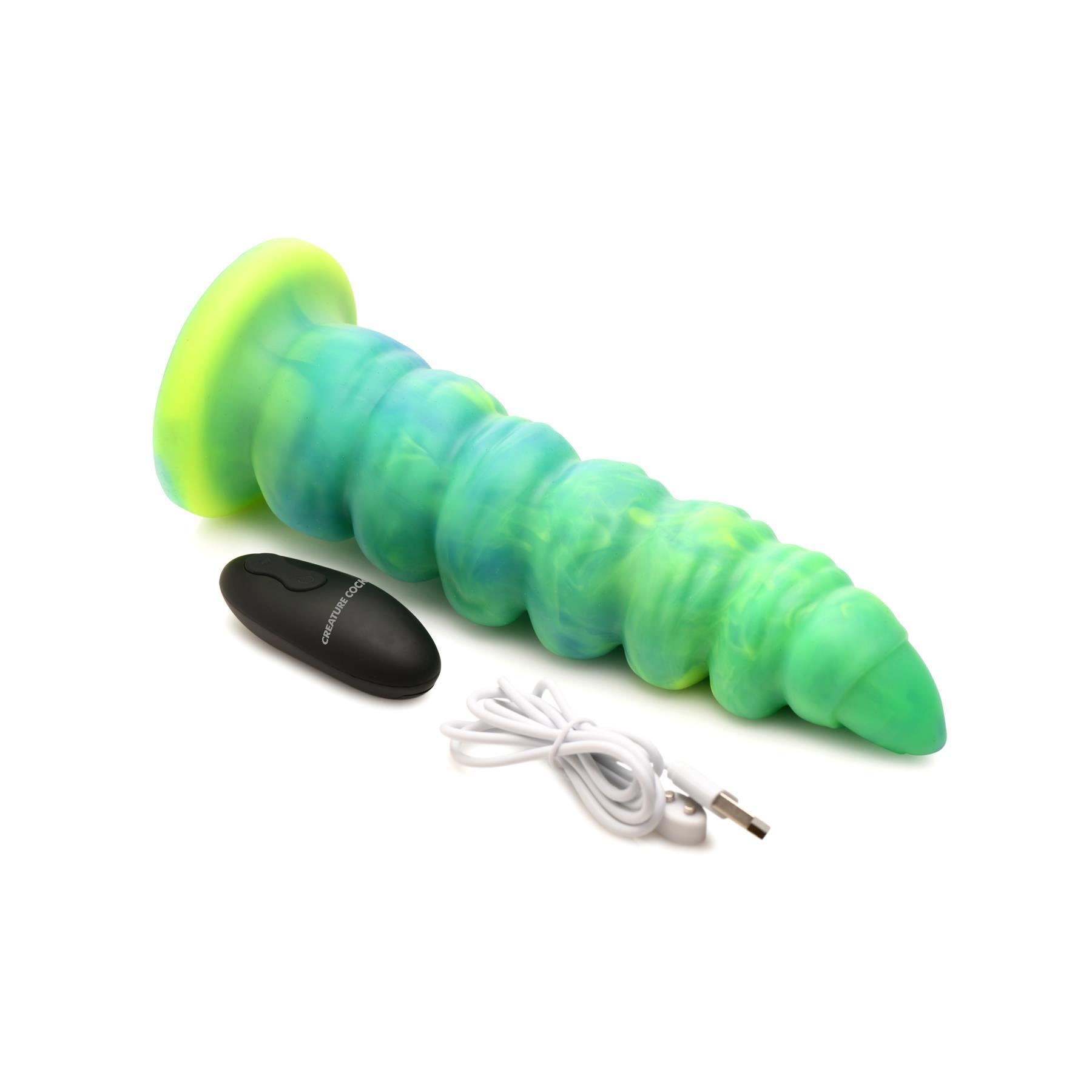 Creature Cocks Squirmer Thrusting & Vibrating Dildo with remote and charger