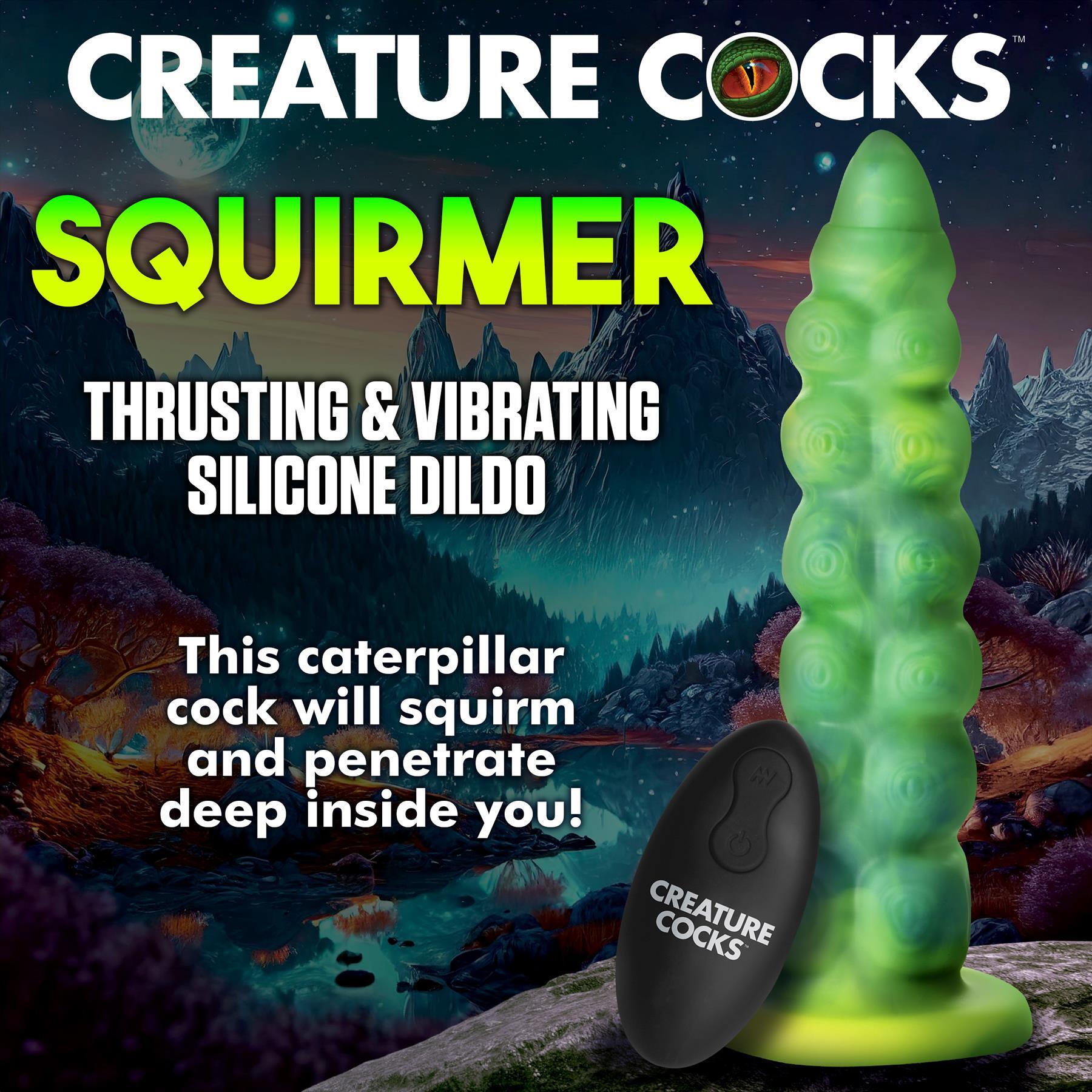 Creature Cocks Squirmer Thrusting & Vibrating Dildo features 3