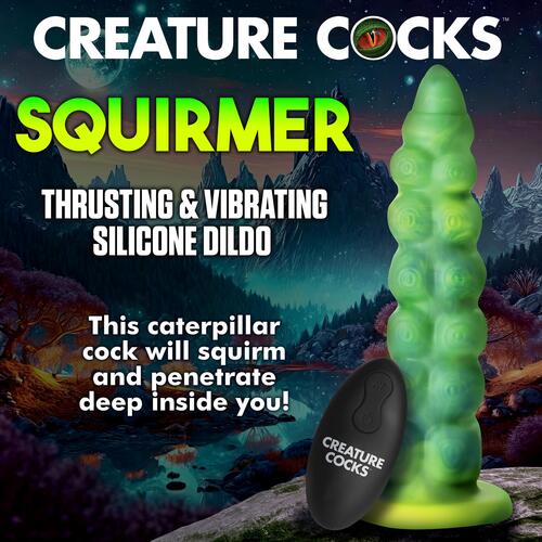Creature Cocks Squirmer Thrusting & Vibrating Dildo features 3