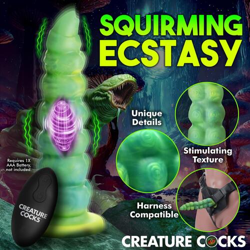 Creature Cocks Squirmer Thrusting & Vibrating Dildo features 4
