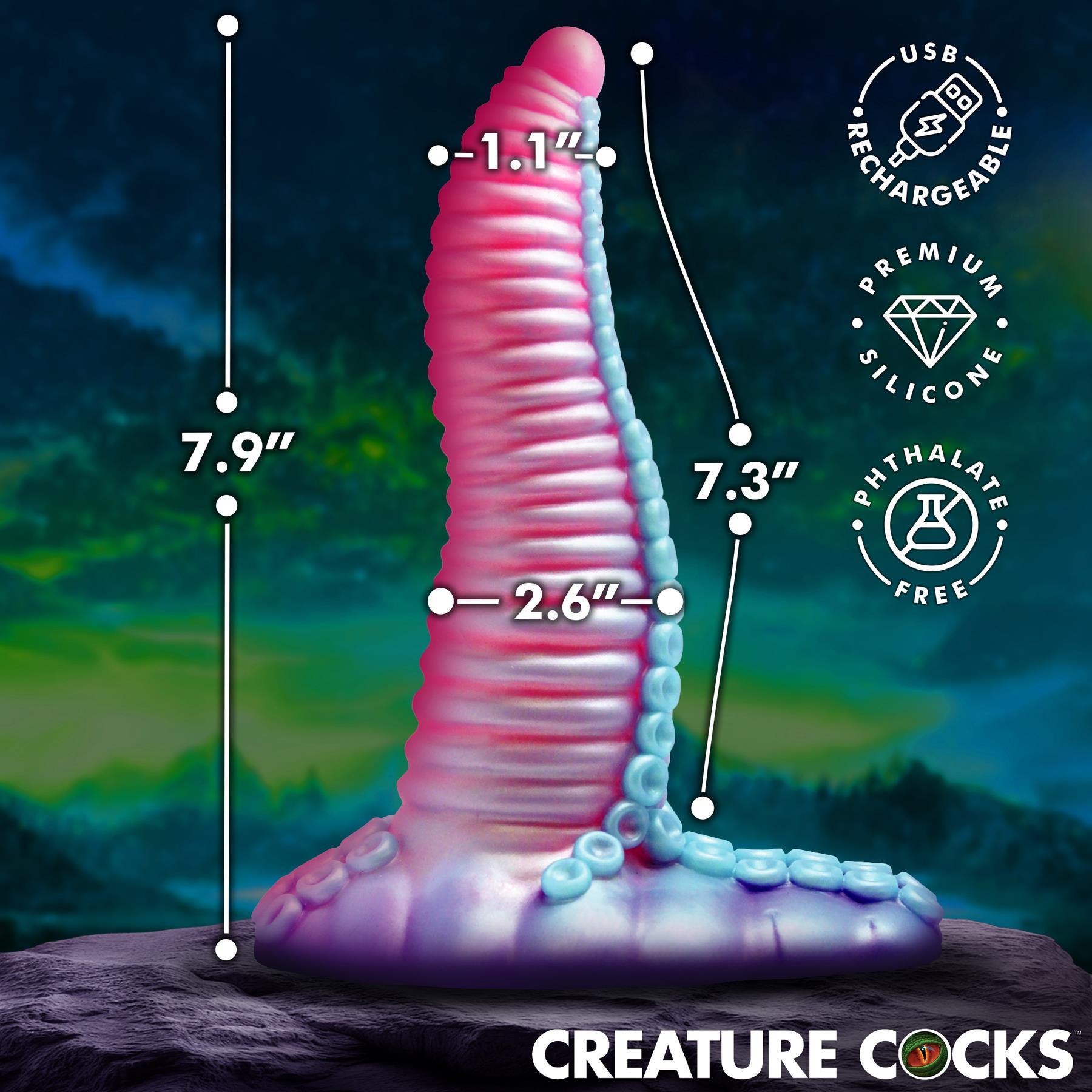 Creature Cocks Mega-Tenta Vibrating Dildo features 3