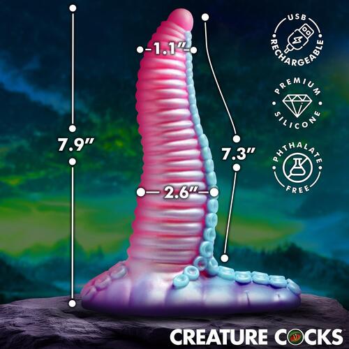 Creature Cocks Mega-Tenta Vibrating Dildo features 3