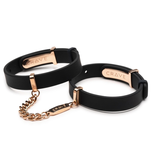 Crave Silicone ID Cuffs color black/gold view 1