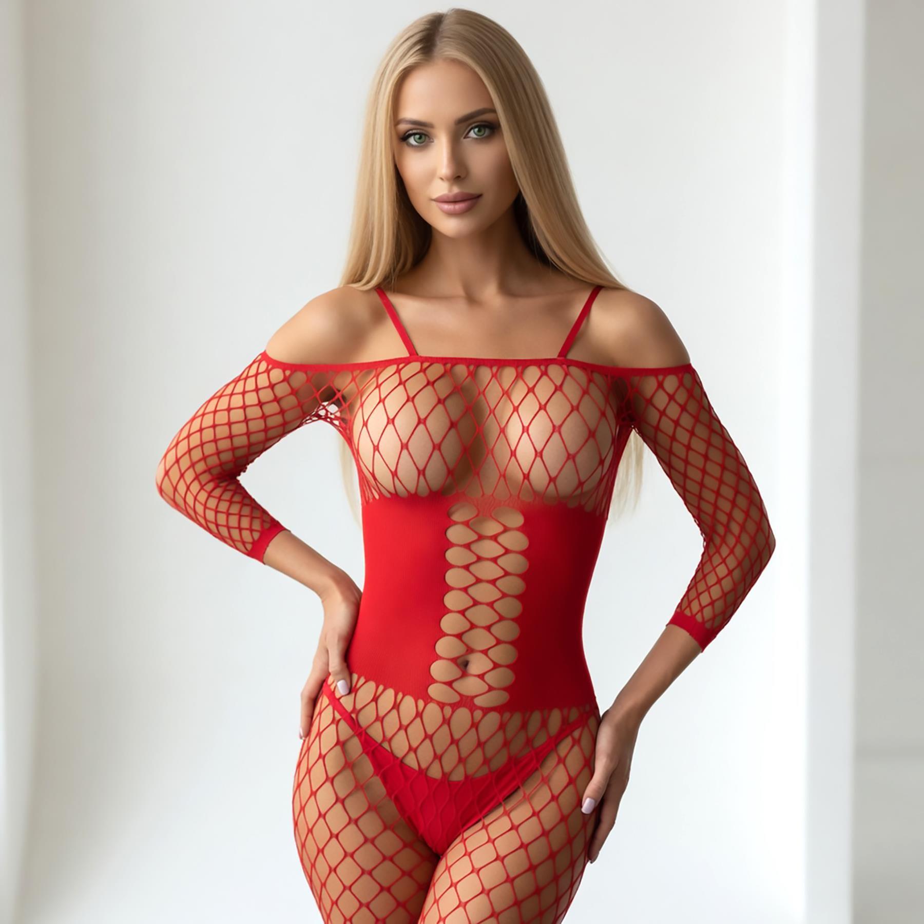 Be Savage Intimate Lingerie Alluring Fishnet Bodystocking FRONT