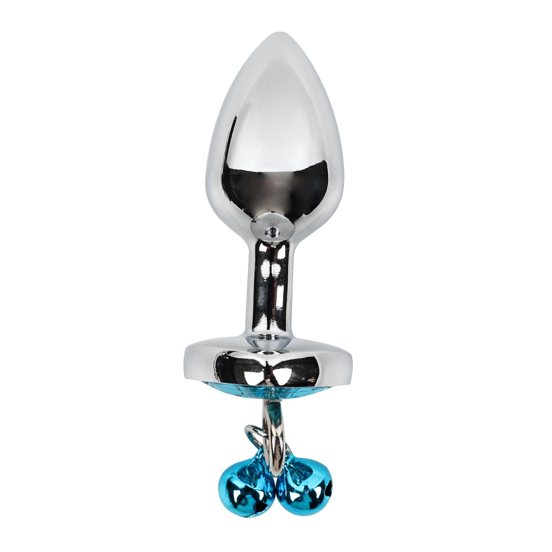 Gem Jingle Bell Butt Plug With Leash - Plug Shot