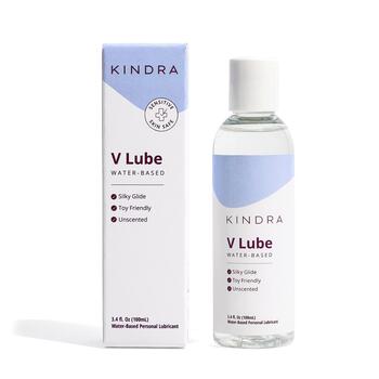 Kindra V Lube Water-Based Personal Lubricant bottle and box