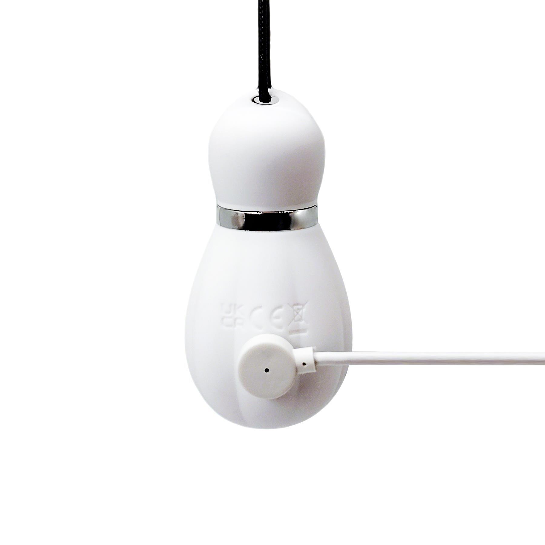 Tapping Snowman with Clit Stim Attachment - Showing Where Charging Cable is Placed
