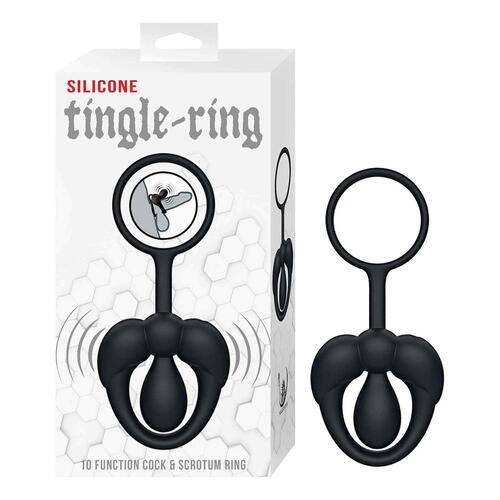 SILICONE TINGLE RING-BLACK product with package