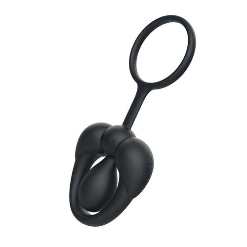 SILICONE TINGLE RING-BLACK angle view