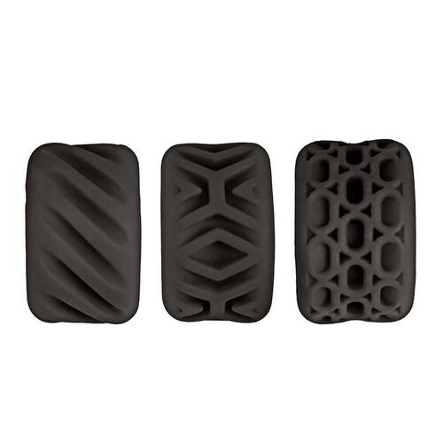 SUPER STRETCHY STROKER RINGS set of three horizontal black