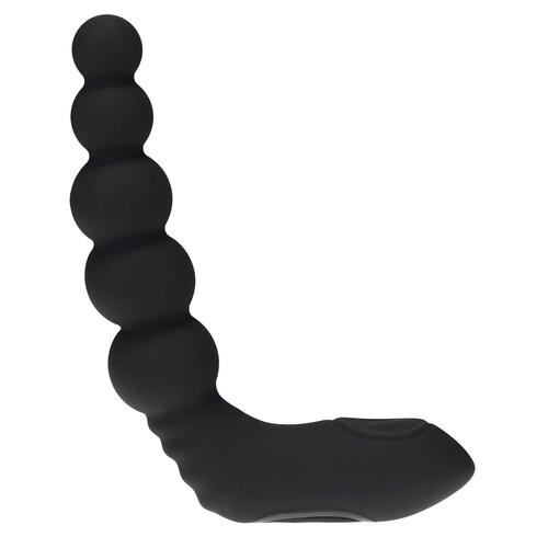 LEVELZ - Vibrating - Heating - Bendable - Tapping Beaded Silicone Prostate Stimulator black