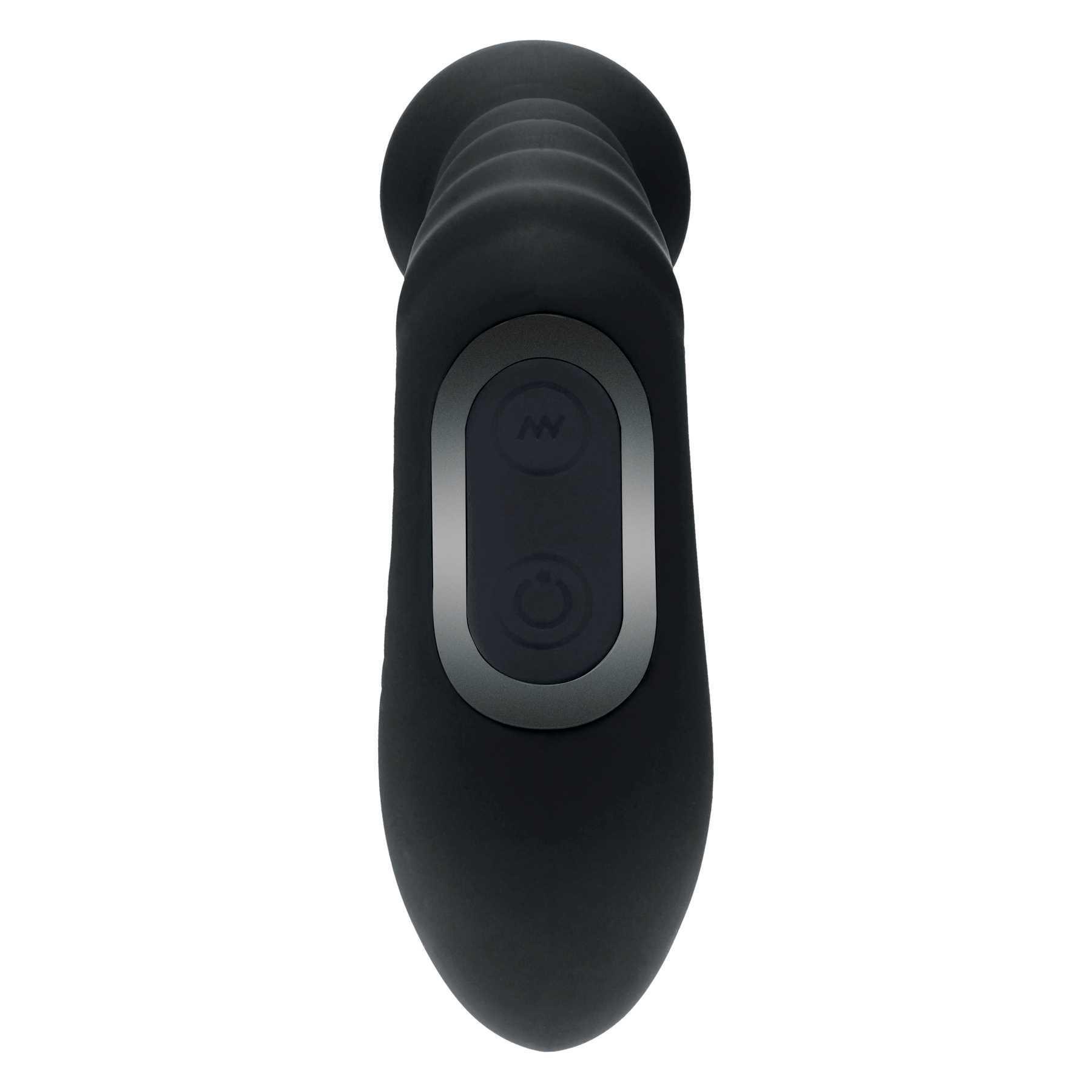 LEVELZ - Vibrating - Heating - Bendable - Tapping Beaded Silicone Prostate Stimulator black back