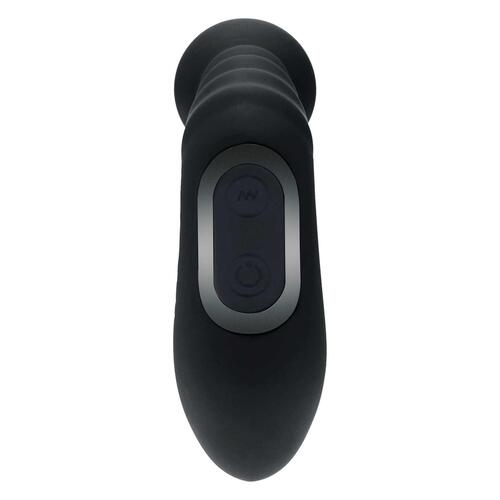 LEVELZ - Vibrating - Heating - Bendable - Tapping Beaded Silicone Prostate Stimulator black back