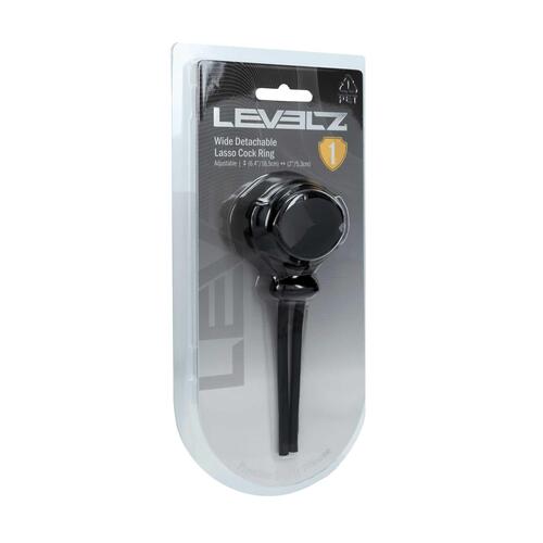 LEVELZ - Detachable Wide Adjustable Silicone Lasso Cock Ring black package