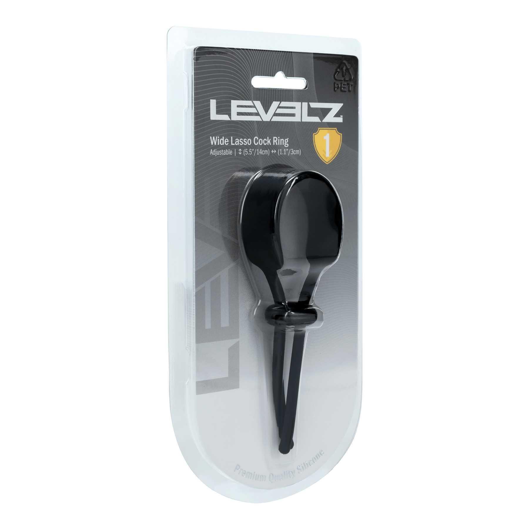 LEVELZ - Wide Adjustable Silicone Lasso Cock Ring black package